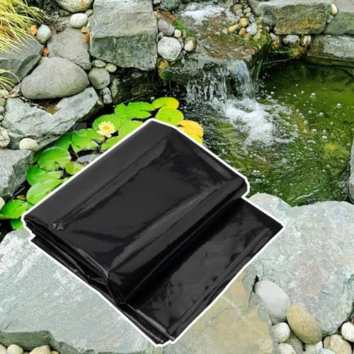 Teichfolie für Garten 0.12mm Schwarz HDPE Teichfolien Schwerlast, Strapazierfähiges UV-Beständig 3x1m 5x1.5m 7x6m 9x8m Faltbare Undurchlässige Folie, für Fischteiche Wassergärten Brunnen ( Größe : 15x