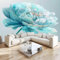 3D Fototapete Hellblaues Blumenmuster -Wanddeko, Wandbild, Wandtapete - Hochwertige Wanddekoration - 400 x 280 cm Vlies Tapete Wohnzimmer Schlafzimmer