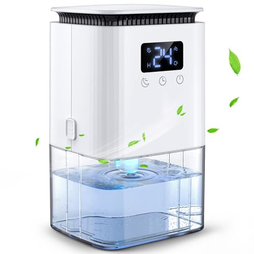 Dehumidifiers for Home, 1300ML Dehumidifier 40W Powerful 24H Timer Auto Off RGB Ultra Quiet Touch Control Portable Electric Dehumidifier Against Moisture for Bedrrom, Wardrobe, Bathroom