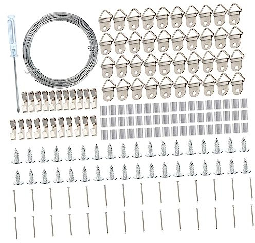 Yardenfun Teiliges Bilderaufhängeset Mit Robustem Draht Und Haken Vielseitiges Rahmen-montagekit Für Leinwandbilder Und Schwere Bilder Für Wohnzimmer Büro Schlafzimmer Praktische Wandbefesti