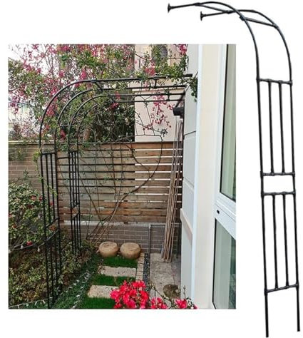 Tonnelle d'arche de Jardin en métal, Support de Treillis de décoration, Arche de Roses Demi-côté pour vignes Roses, Chemin de Plantes grimpantes, pelouse, Jardin, diverses Plantes grimpantes
