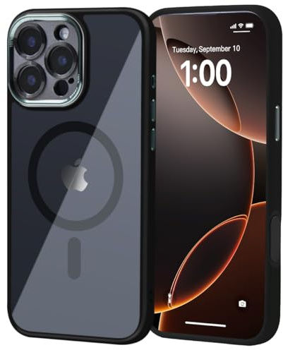 ATUTEN Hülle für iPhone16 Pro Max 6,9 Zoll mit Kameraschutz Zertifizierte Militärschutz und Magnetkraft Handyhülle iPhone16 Case Stoßfest Kratzfest Hardcase Handy Hülle-Schwarz