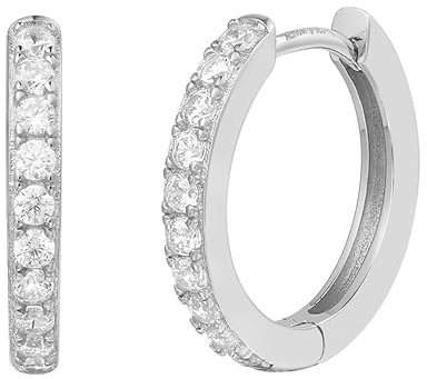 XENOX® Creolen - Damen Ohrringe aus hochwertigem 925/- Sterlingsilber mit Zirkonia-Steinen | XS10351