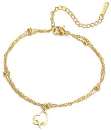 TEAMER Bracelet contre le cancer du sein Pendentif ruban rose Symbole de sensibilisation Ruban contre le cancer Bijoux inspirants pour femmes