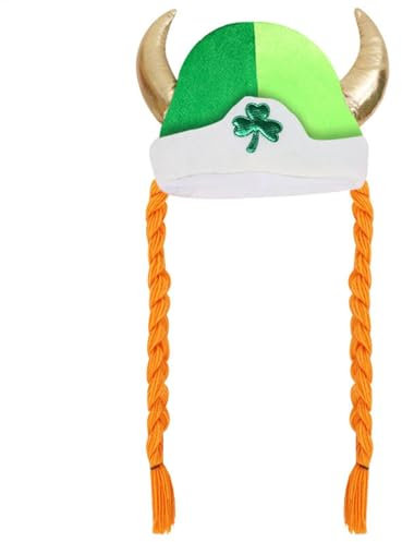 Irish Horn Hut, Geflecht Hüte für Frauen - Irish St. Patricks Hornhut - Nette festliche Kopfbedeckung, weiche mittelalterliche Kostüme für Cosplay, Sammeln