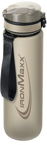 IronMaxx Sport Water Bottle – Sandstone Beige 1000ml | Robuste & auslaufsichere Trinkflasche mit Schraubverschluss | BPA-frei & wiederverwendbar | Perfekt für Training, Alltag & unterwegs