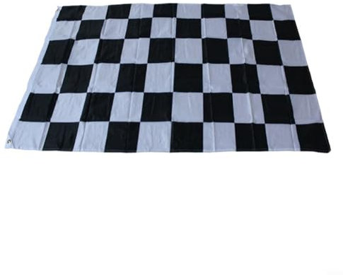 Riconosci i tuoi guidatori preferiti con un'elegante bandiera a scacchi bianca e nera da 90 x 150 cm esposta all'esterno