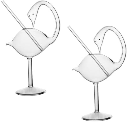 INOOMP 2 pezzi Bicchieri Cocktail Vetro Trasparente Forma di per Bar e Feste Calici Unici per Vino e Bevande Fredde e Calde
