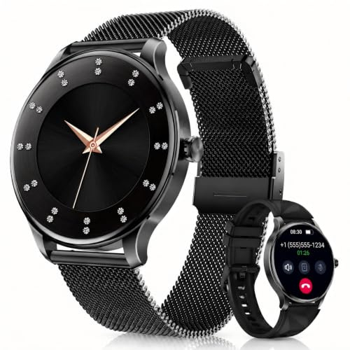 WalkerFit Smartwatch Damen Rund 1,43 AMOLED Bluetooth Anrufe IP68 Fitness