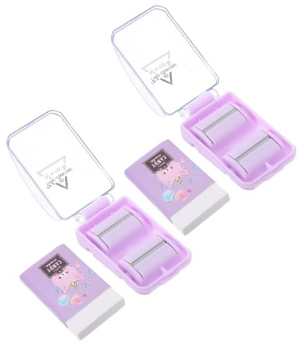 ifundom 2pcs Mini Eraser Crumb Collector Roller for Desktop and Office Portable Purple Household Eraser Cleaner Compact Pencil Crumb Remover