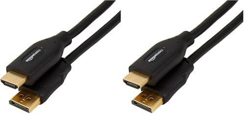 Amazon Basics DisplayPort to HDMI Display Cable, Uni-Directional, 1920x1200, 1080p, Gold-Plated Plugs, 7.6 m, Black (Pack of 2)