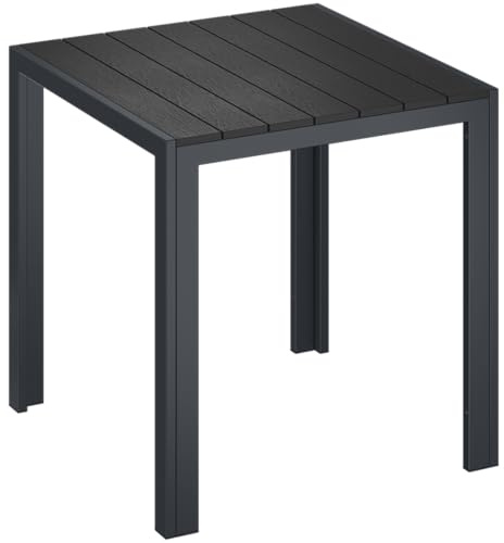 STEELSØN Alaris Gartentisch 75x75 cm, 4 Personen, Anthrazit, Metallgestell | Garten Esstisch, kleiner Balkontisch, Outdoor Tisch, Terrassentisch, Kunstholz Tischplatte, UV- & wetterfest, Balkonmöbel