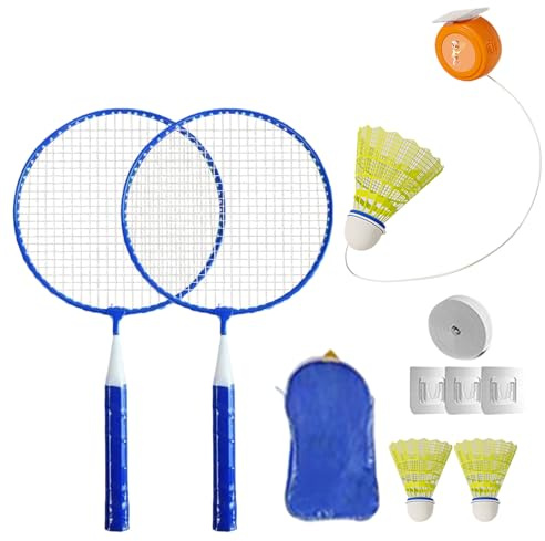 Generisch Badminton Training Device | Portable Automatic Rebound Shuttlecock | Single Player Tennis Practice Device | Adjustable Height Badminton Trainer Kit | Practice Training Aid for Beginners