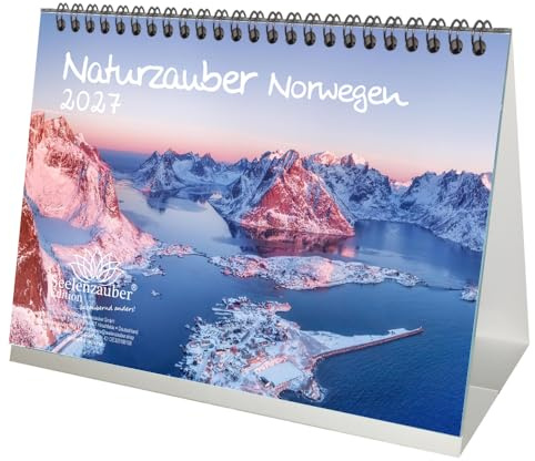 Naturzauber Norwegen DIN A5 Tischkalender für 2027 Natur Reise Land Urlaub - Seelenzauber