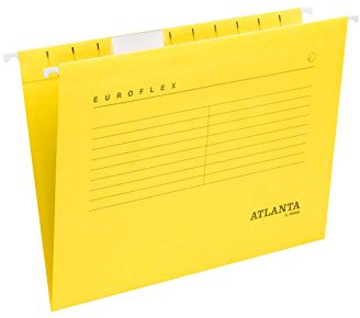 Jalema 2652742400 Hängemappen Euroflex, Hängeregister DIN A4, seitlich offen, Sichtreiter, FSC®-zertifiziert, 25er Packung, gelb