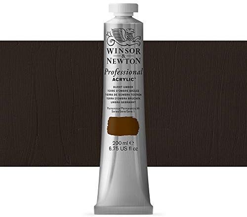 Winsor & Newton 200ml Professional Acrylic Colour Tube - Burnt Umber