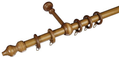 Liedeco Gardinenstange Thüringen, 28 mm Stilgarnitur Eiche rustikal L 180 cm