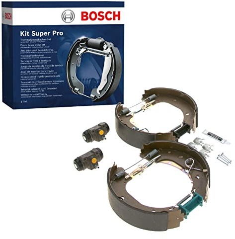 Bosch KS646 Kit Super Pro - Rear drum brake kit - 1 pre-assembled set, 2 wheel brake cylinders, 4 brake shoes