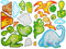 alles-meine.de GmbH 25 TLG. Set XL Wandtattoo Dino - Wandsticker Dinosaurier Tiere Dinos Jungen Aufkleber Wandaufkleber - selbstklebend für Wohnzimmer und Kinderzimmer Deko Stick