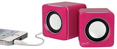 ARCTIC S111 M - Mobiles Mini-Soundsystem, Mini Speaker mit überzeugender Klangqualität für Smartphone, Tablet oder Laptop, bis zu 12h Akkulaufzeit, kraftvolle Bässe und kompaktes Design - Pink