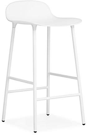 Normann Copenhagen Form Barstuhl aus Stahl und Plastik in der Farbe Weiß Sitzhöhe: 65cm, Maße: 42,5cm x 42,5cm x 77cm, 602774
