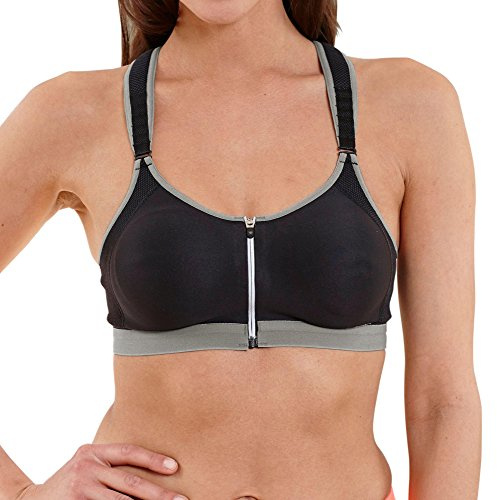 TriAction Damen Bügelloser Sport-BH Control Boost F, Gr. 85D, Schwarz (Black 04)