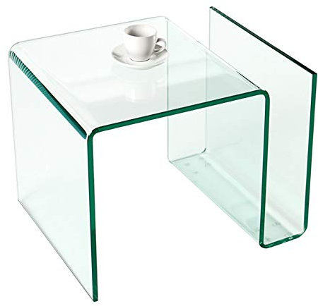 invicta INTERIOR Extravaganter Glas Couchtisch FANTOME Beistelltisch mit Ablagefach für Magazine transparent