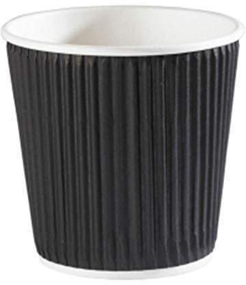 Kraft Black Ripple Disposable Coffee Cups 4oz / 120ml - Set of 40 - Disposable Paper Coffee Cups
