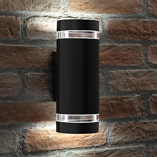 Auraglow Indoor/Outdoor Double Up & Down Wall Light - Silver (Cool White, Black)