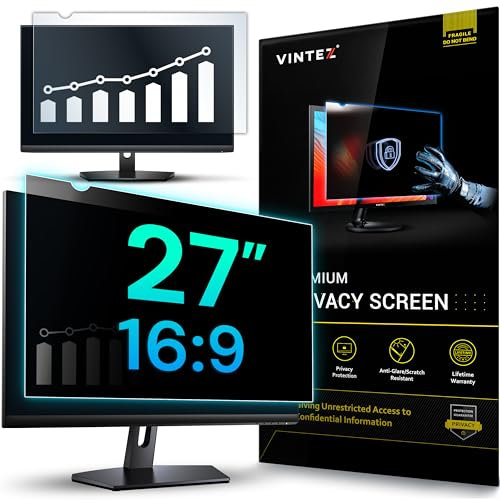 27 pollici 16:9 Aspect Ratio Computer Privacy Filtro schermo per widescreen Computer Monitor 23,8 x 13,3 cm antiriflesso - Pellicola protettiva antigraffio per la riservatezza dei dati