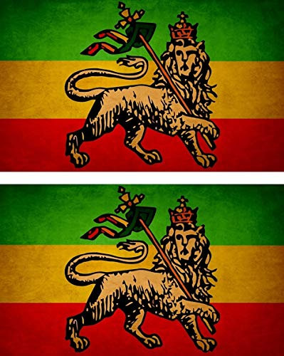 Akachafactory 2X Sticker Aufkleber Flaggen Flagge Fahne Vintage athiopien Rasta
