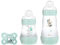 MAM Easy Start Anti-Colic Elements S, Baby Erstausstattung mit 2 Flaschen (160 ml & 260 ml) inkl. Sauger Größe 1 und Schnuller, Geschenk Set, ab der Geburt, Waschbär