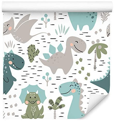 Wallepic Tapete 10m Vlies Tapete Kinderzimmer Tiere Wildtiere Vliestapete 1000x53cm Wand Tapete Wohnzimmer Kinderzimmer Moderne Wanddeko Wand Dekoration