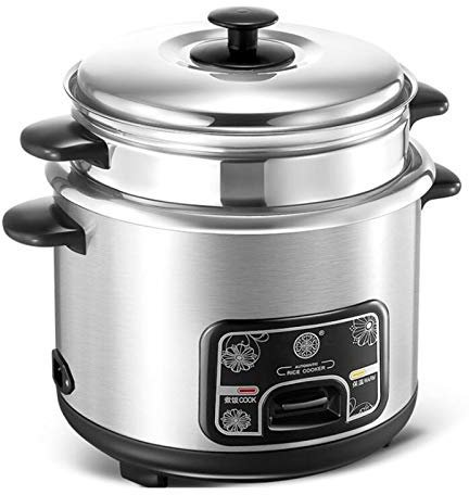 ZHANGMIN Cuisinières à Riz Petit, Cuisson en Acier sans Douche 2 / 3lstain / Fonctions Chaudes, Mini Cuisinière à Riz Portable Pot d'acier Inoxydable avec Vapeur (Size : 3L)