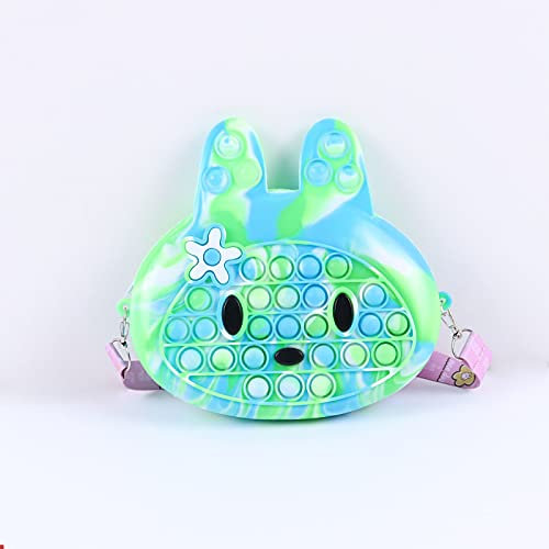 ZHYX Pop bumpli It Fidget Spielzeug Tasche, Regenbogen Popit Spielzeug Poppet Figetttoys Handtasche, für Erwachsene, Kinder zum Entspannen,C