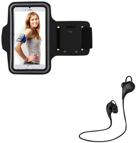 Pack Sport pour ZTE Axon 30 Smartphone (Ecouteurs Bluetooth Sport + Brassard) Courir T8 (Noir)