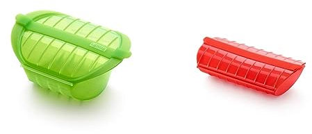 Lékué Ogya 1-2 verde Estuche Vapor, silicona platino, Personas + Estuche de vapor, 1-2 personas, color rojo