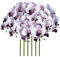 FagusHome 81,3 cm künstliche Phalaenopsis-Blumen, 6 Stück, künstliche Orchideen-Blumen, Stielpflanzen für Heimdekoration (violetter Kern)