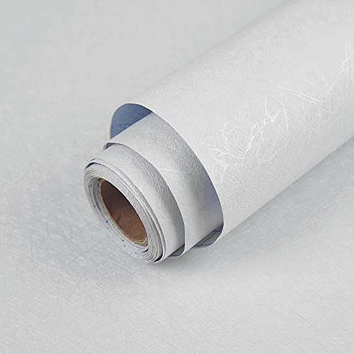 Abyssaly Klebefolie Möbel Weiß Selbstklebende Folie 60 cm x 500 cm Dekofolie Möbelfolie Tapeten Seidenmatt Prägung Wasserdichte Dekoration für Möbeloberfläche Wände Schränke