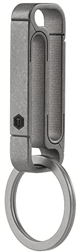 KeyUnity KM11 Titan Schlüsselhalter Gürtelclip, Doppelseitiger Karabiner Schlüsselanhänger für Herren (Sandgestrahlt)