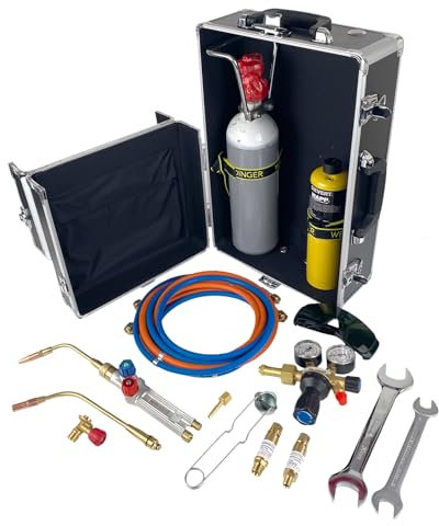 WELDINGER Lötfreund OSSI Hartlöt- und Kleinschweißgerät MWW Brennergarnitur 2L Sauerstoffflasche 3 m Schlauch Aluminiumkoffer