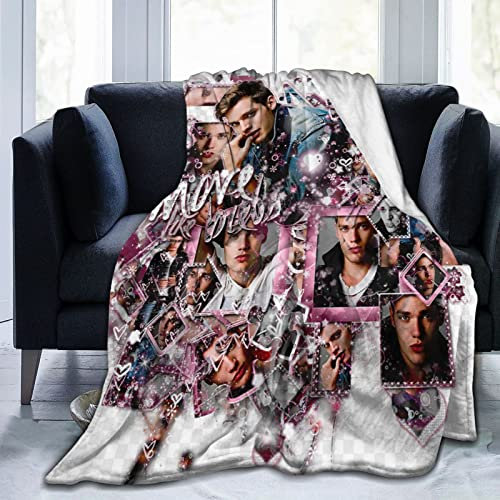 LOUJIN Dominic Schauspieler Sherwood superweiches Flanell-Fleece, leichte Überwurfdecke, Klimaanlagendecke, Couch, Sofa, Schlafzimmer, 125 cm x 100 cm