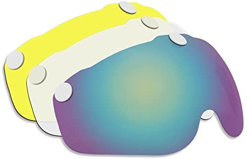 BPZIDE Helmet Visor, Motorcycle Helmet Visor Lens, Lense, Detachable Magnetic Bike Helmet Goggles Visor (Color : Grey Lens L) (Color : 3 Pcs Goggle L)