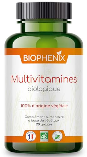 Biophénix Multivitamines biologiques 90 gélules - Complément alimentaire BIO 100% naturel à base de végétaux - Lutte contre les carences alimentaires et la fatigue