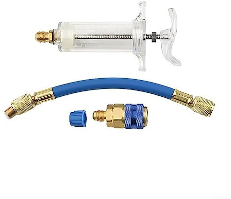 Aceite del compresor/inyector de la grasa del tinte, 30Ml 28.3 g para el aire acondicionado del aire acondicionado automotriz del lubricante Syring 1/4 SAE X4T7