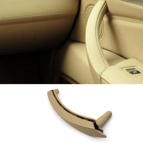 Goodithy Leder Türgriff Montage Beifahrerseite links/rechts Innentür Zug Griff Trim Ersatz für BMW X5 E70 X6 E71 E72 2007-2013 (Beige Rechts)
