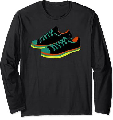 Künstlerisches Sneaker-Schuh-Design Langarmshirt