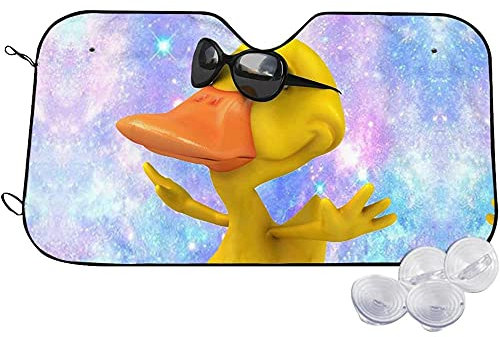 Parasol para parabrisas de coche, diseño de pato de cartón Withes In Skys, plegable, parasol plegable para coche, visera frontal duradera para SUV, camión, coche, 140 x 76 cm