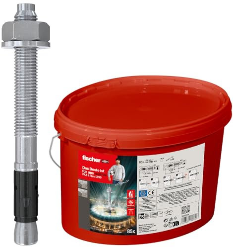 Fischer Anclaje de Perno FAZ II Plus 12/10 GVZ en Cubo, Para Cargas Pesadas Con Alta Capacidad, Sujetadores y Estructuras de Acero, Aprobado