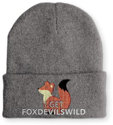 tshirtladen I get Foxdevilswild Statement Beanie Mütze mit Spruch, Farbe: Grau